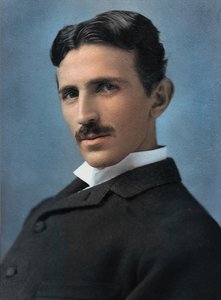 Nikola Tesla portréja, 1890 (kézzel festett fotó)